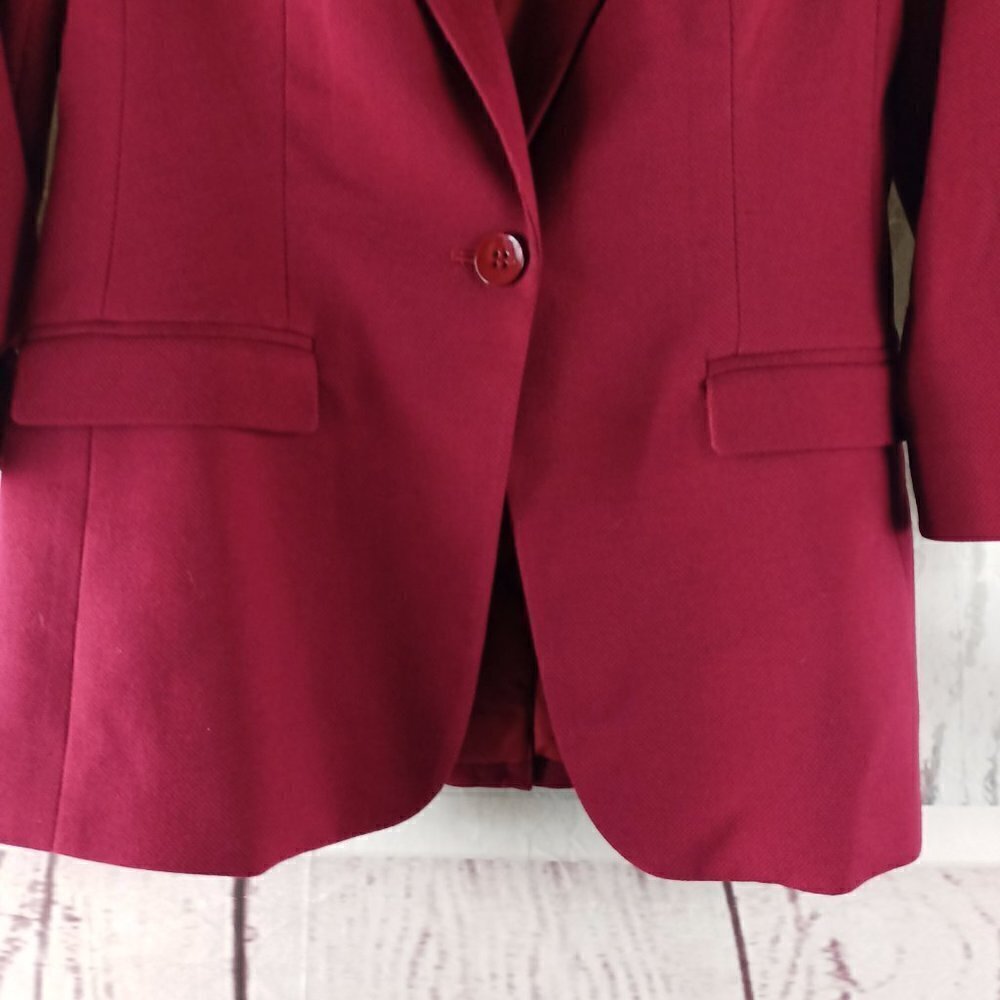 The Limited Womens Size S Red Birdseye 1 Button Suit Blazer - Picture 4 of 13